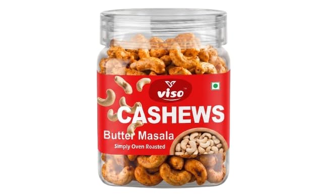 Butter Masala Cashews | Simply Oven Roasted Kaju | Spicy & Crunchy Premium Cashew Nuts | Ready to Eat Snack | Vegetarian(250 Gm Box)