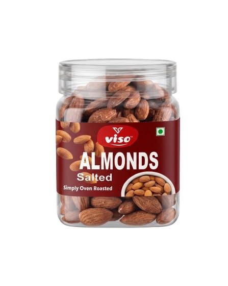 Premium Salted Almonds – Simply Oven Roasted & Crunchy | 0% Added Oil | Healthy Roasted Badam Snacking | Protein-Rich & Nutritious (250 Gm Box)