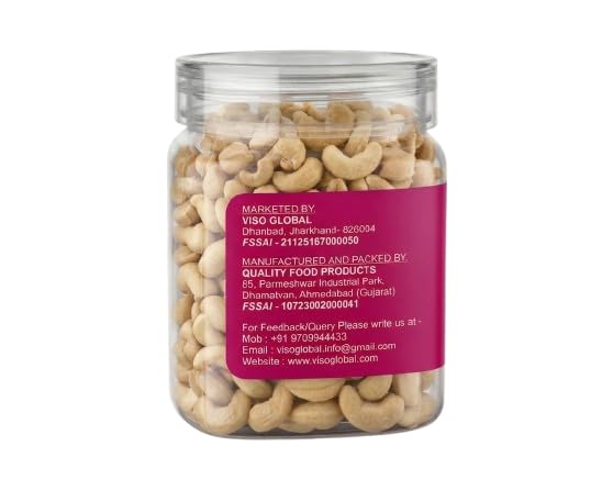 Salted Cashews | Simply Oven Roasted Kaju | Crunchy & Premium Roasted Cashew Nuts | Ready to Eat Snack | Vegetarian (250 Gm Box)