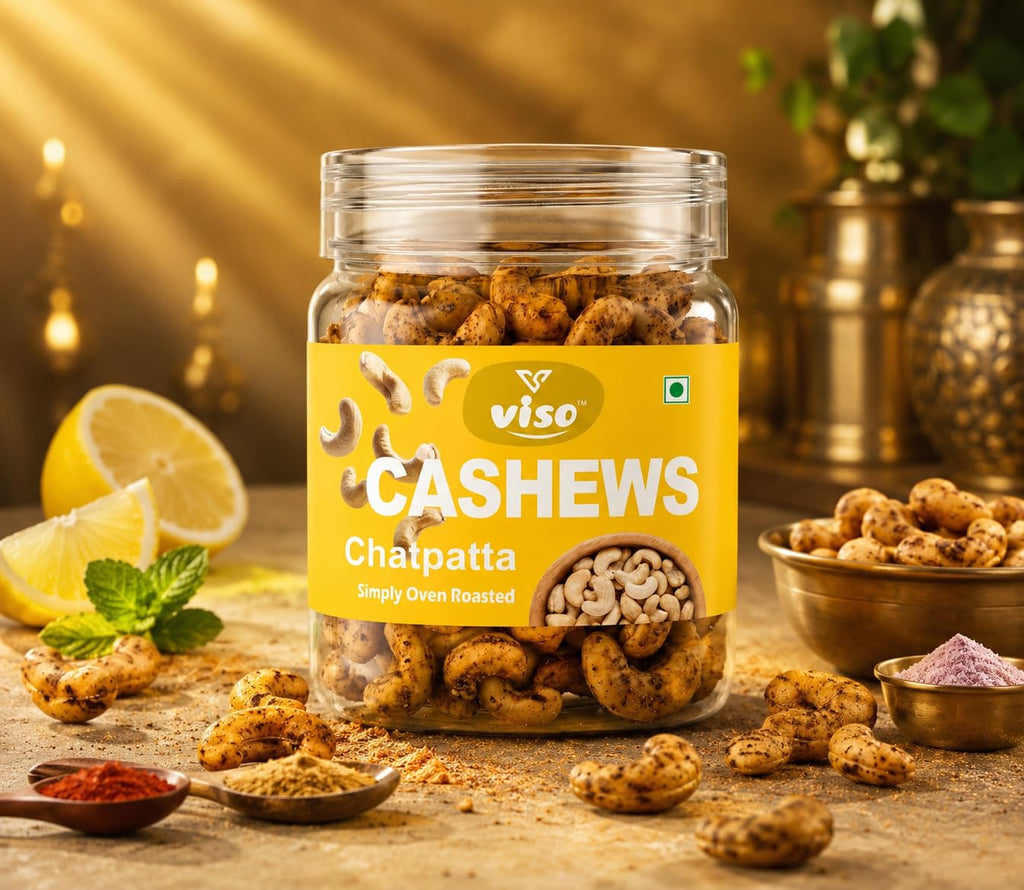 Chatpatta Cashews | Simply Oven Roasted Flavored Cashew Nuts | Crunchy & Spicy Healthy Snack | Ready to Eat Premium Kaju (250 Gm Box)